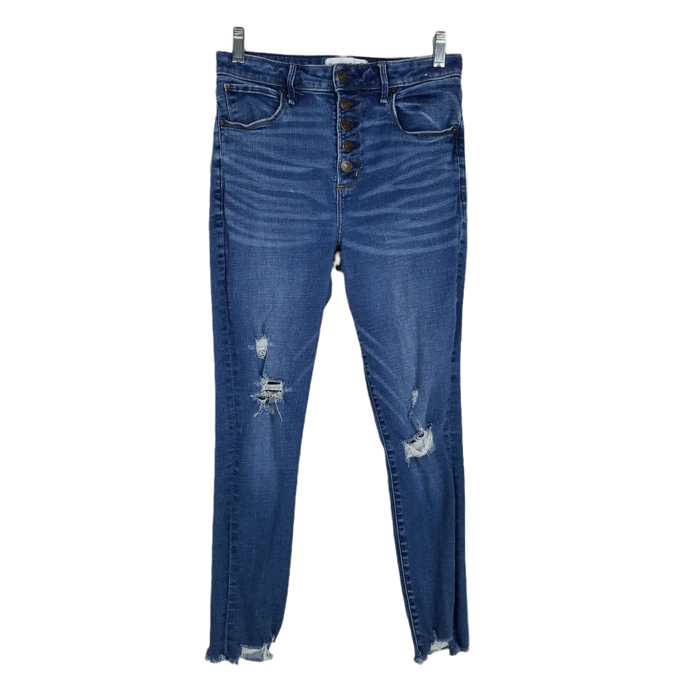 Abercrombie & Fitch High Mom Waist Super Skinny Ankle Jeans Curve Love Size 28